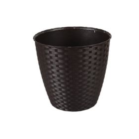 Ghiveci plastic, imitatie ratan, diametru 19 cm